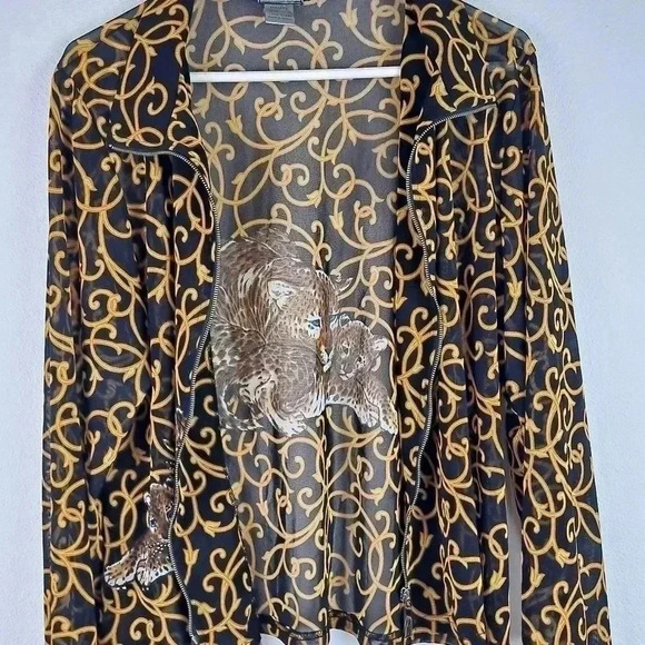 Damee Sheer Full Zip Top EUC - Picture 7 of 10